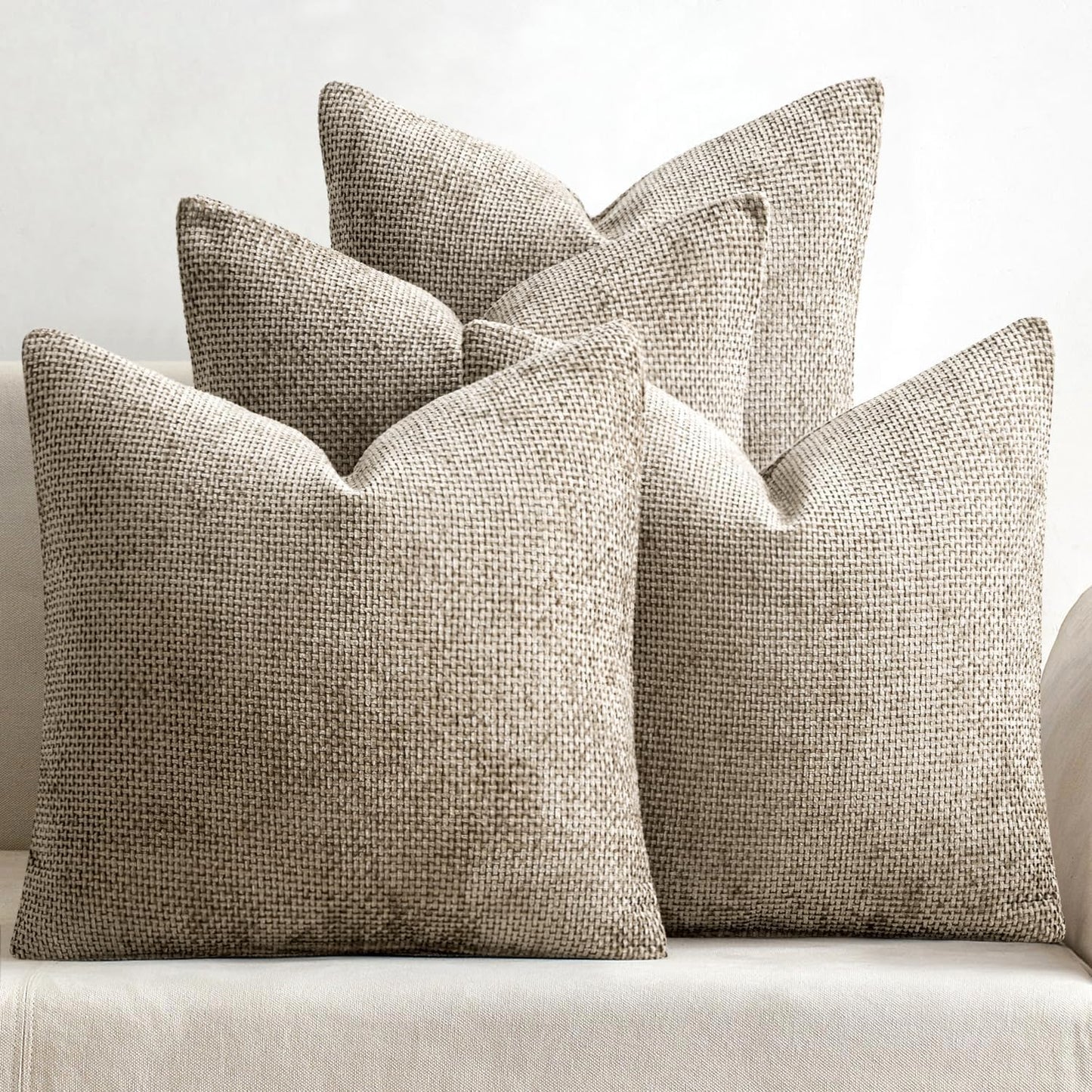 Soft Chenille Throw Pillow Covers Set of 4 Farmhouse Decorative Cushion Covers for Sofa Bedroom Living Room
