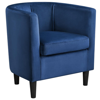 Velvet Armchair with Wide Seat and Wooden Frame for Living Room
