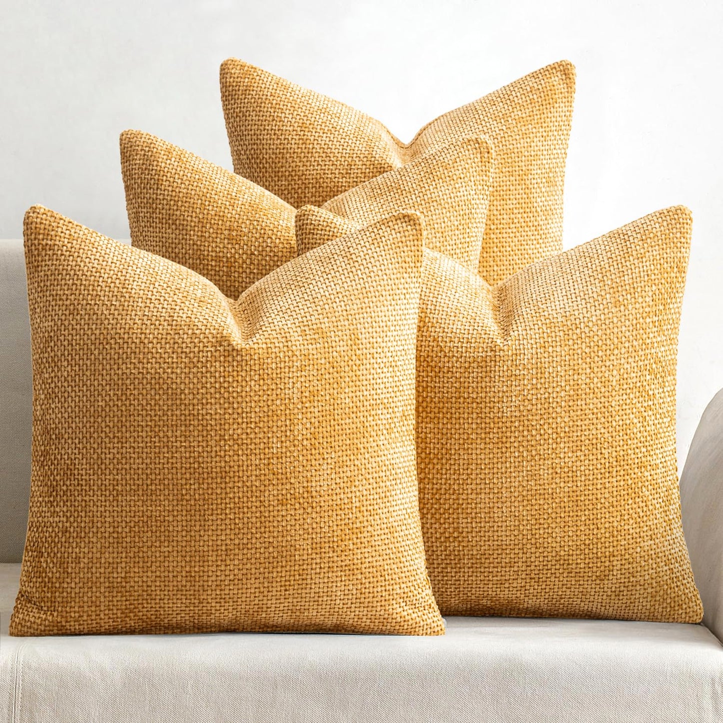 Soft Chenille Throw Pillow Covers Set of 4 Farmhouse Decorative Cushion Covers for Sofa Bedroom Living Room
