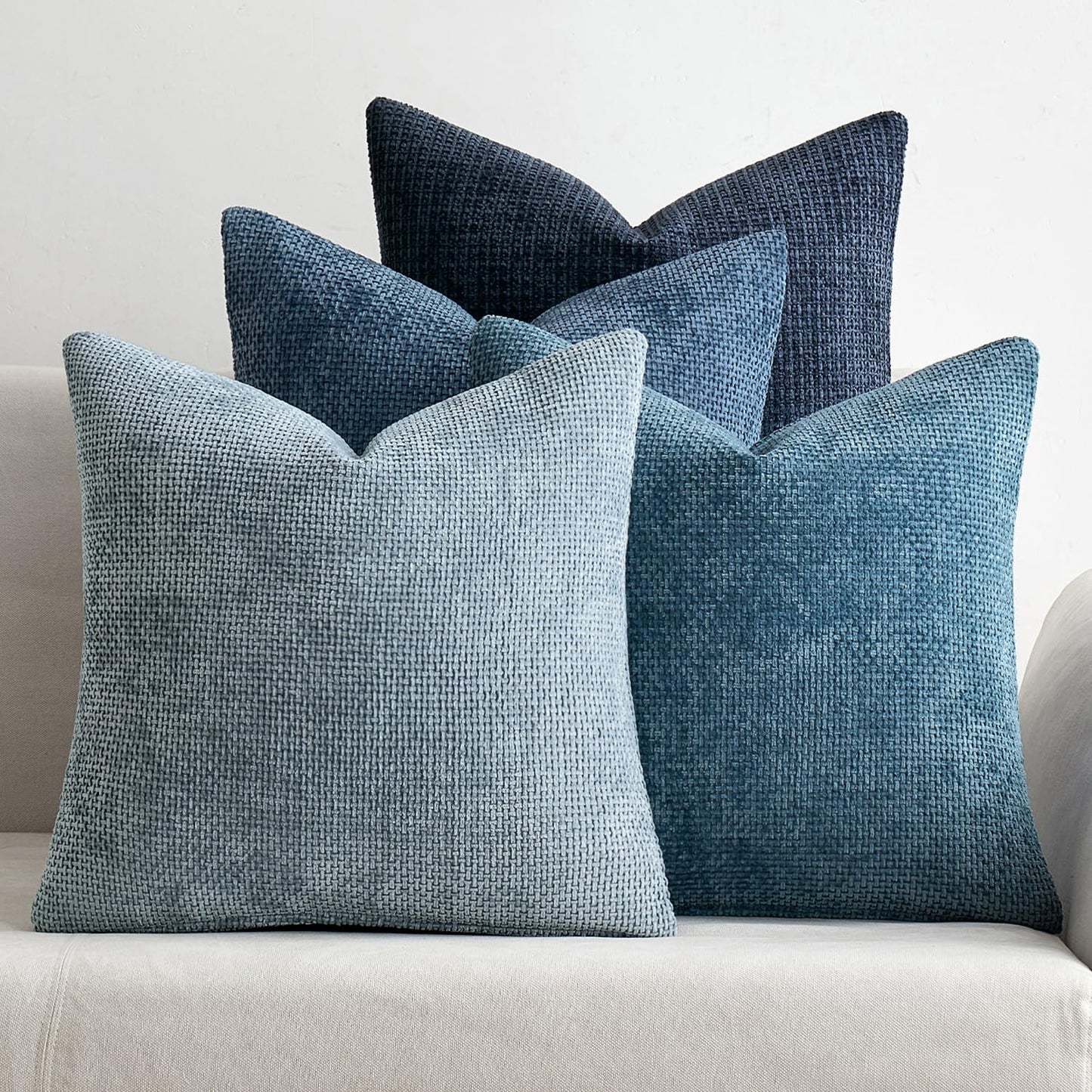Soft Chenille Throw Pillow Covers Set of 4 Farmhouse Decorative Cushion Covers for Sofa Bedroom Living Room
