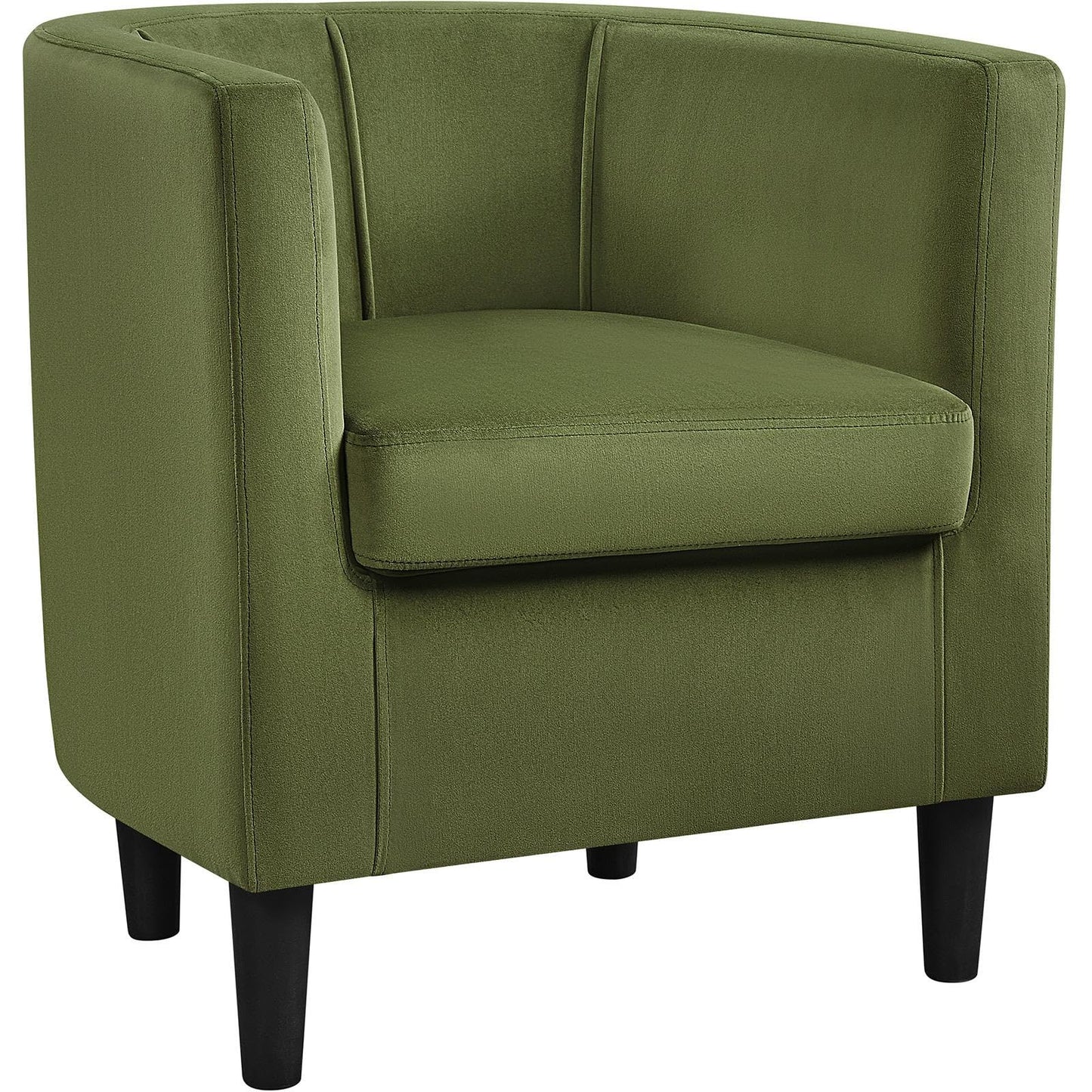 Velvet Armchair with Wide Seat and Wooden Frame for Living Room