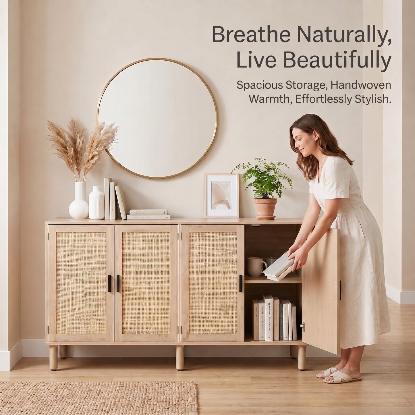 Finnhomy Sideboard Buffet Cabinet hebing