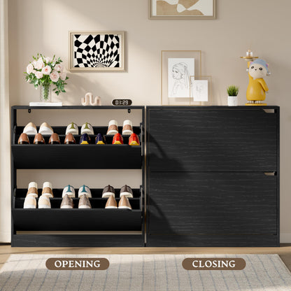 3-Flip Drawer Shoe Cabinet Freestanding Entryway Storage Cabinet