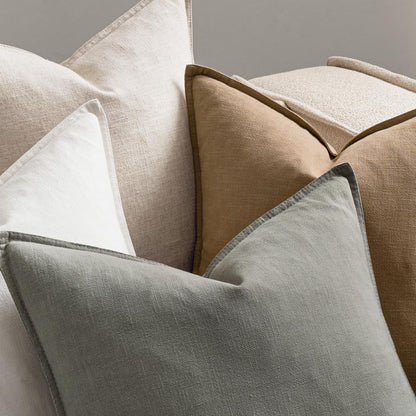 Linen Decorative Throw Pillow Covers Set of 4 Natural Boho Farmhouse Sofa Bed Cushion Covers