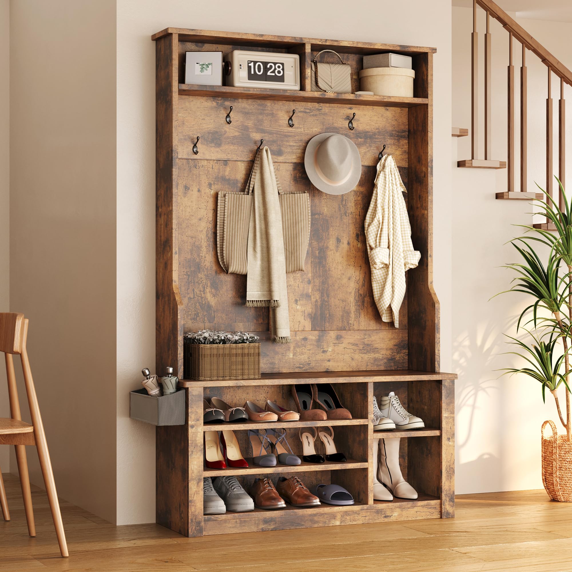 Aiho Hall Tree with Shoe Storage Bench
