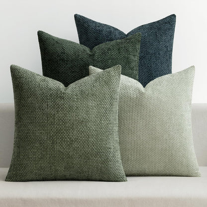 Soft Chenille Throw Pillow Covers Set of 4 Farmhouse Decorative Cushion Covers for Sofa Bedroom Living Room
