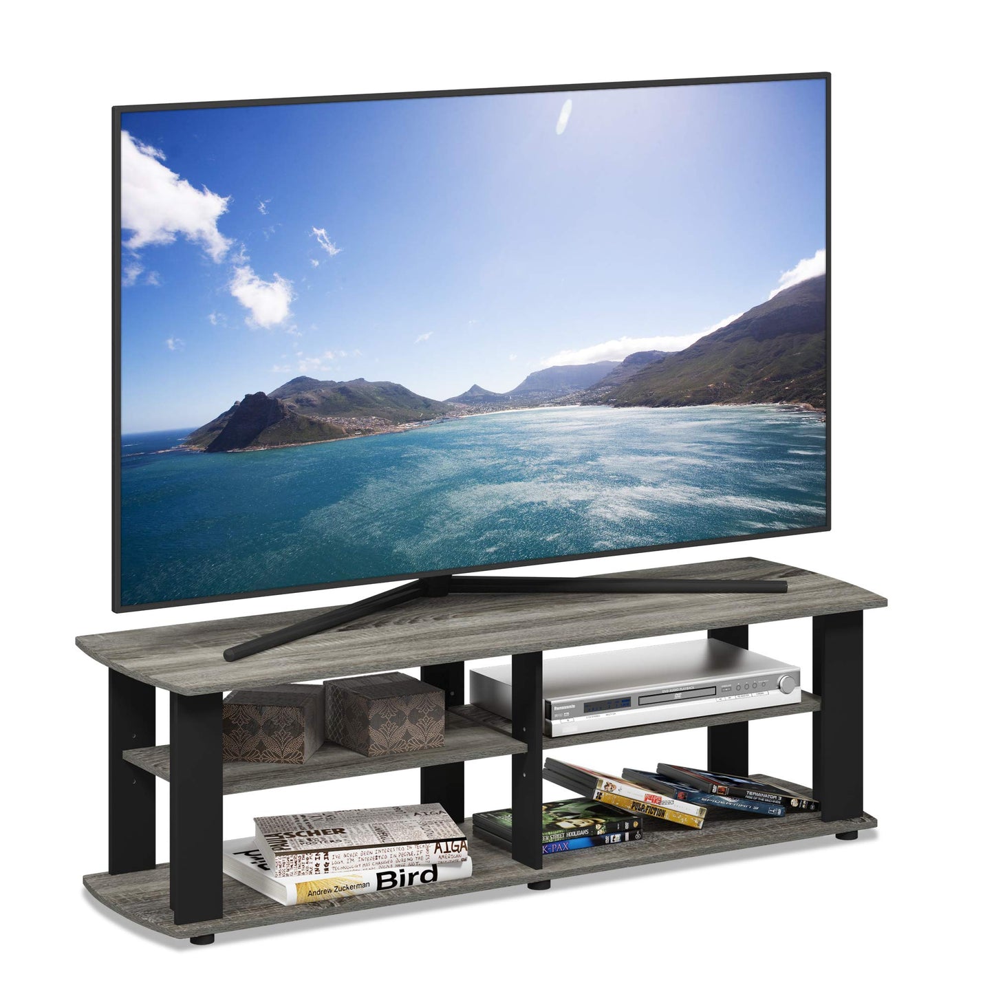 3-Tier Wide Storage Shelf with Open Shelves Engineered Wood Modern Design