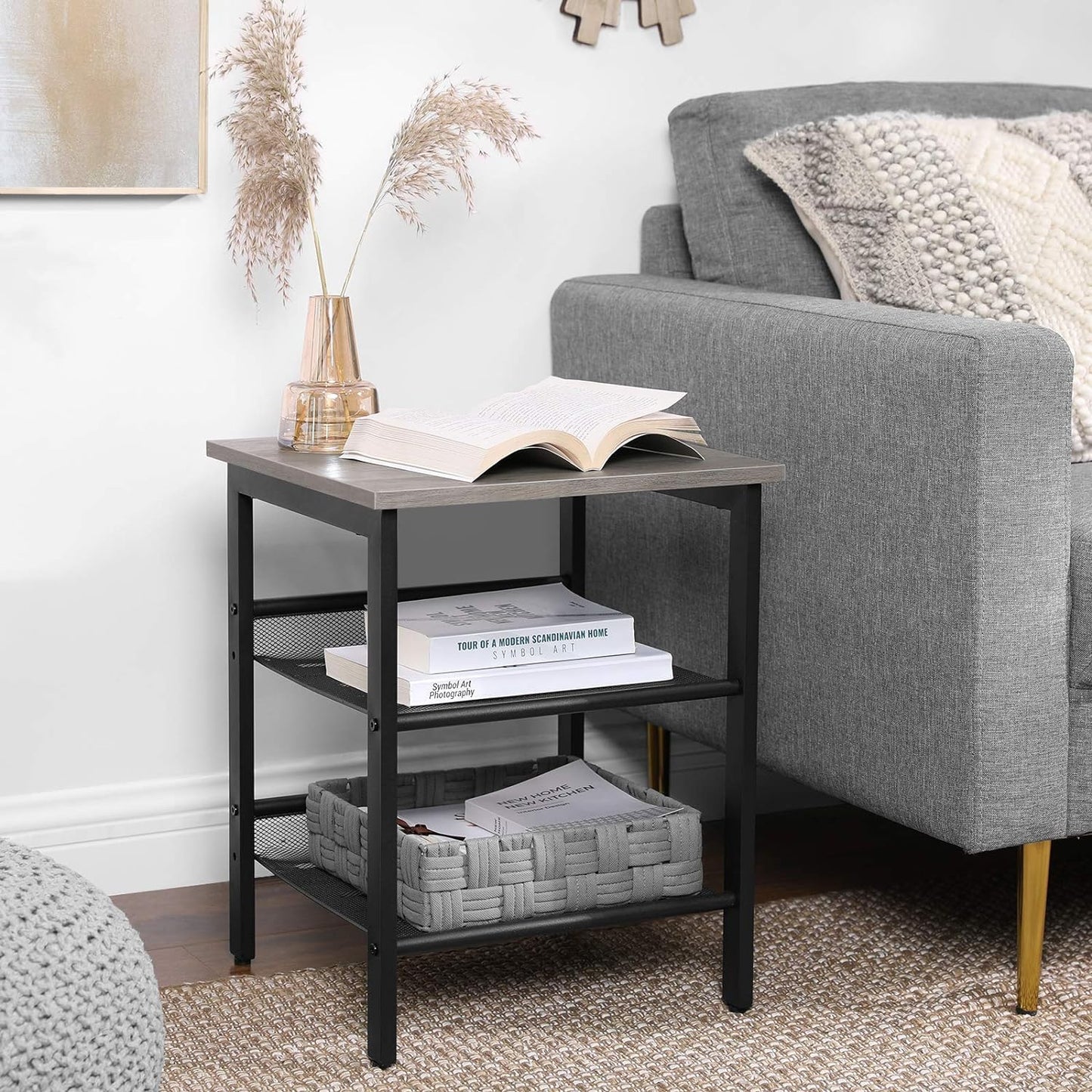 End Table Nightstand for Small Spaces Easy Assembly Home Furniture