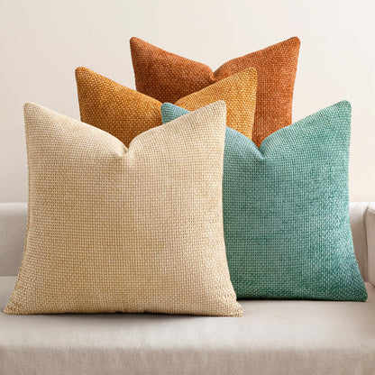 Soft Chenille Throw Pillow Covers Set of 4 Farmhouse Decorative Cushion Covers for Sofa Bedroom Living Room