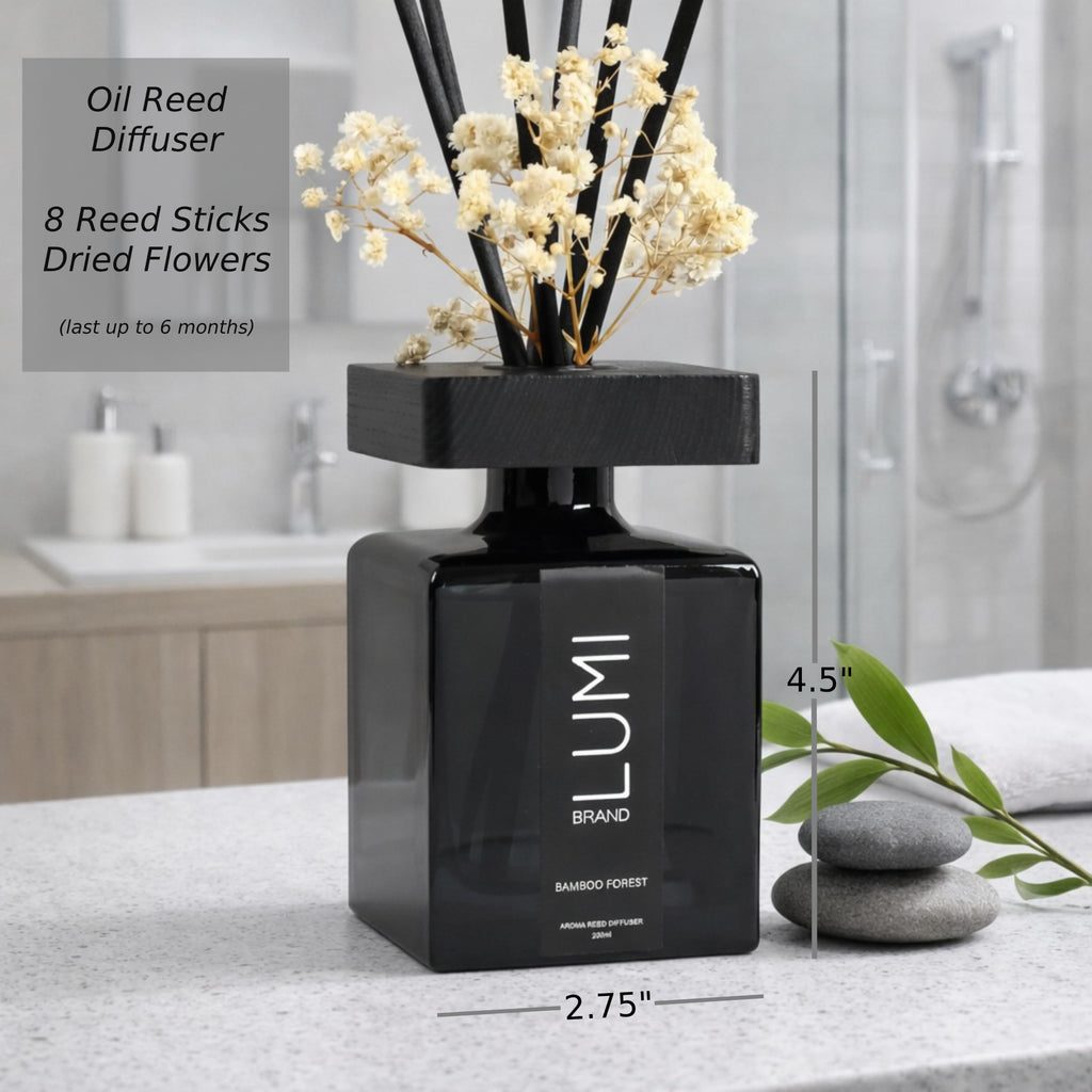 Luxury Home Fragrance Gift Set with Reed Diffuser Candle and Room Spray Dried Flowers Set