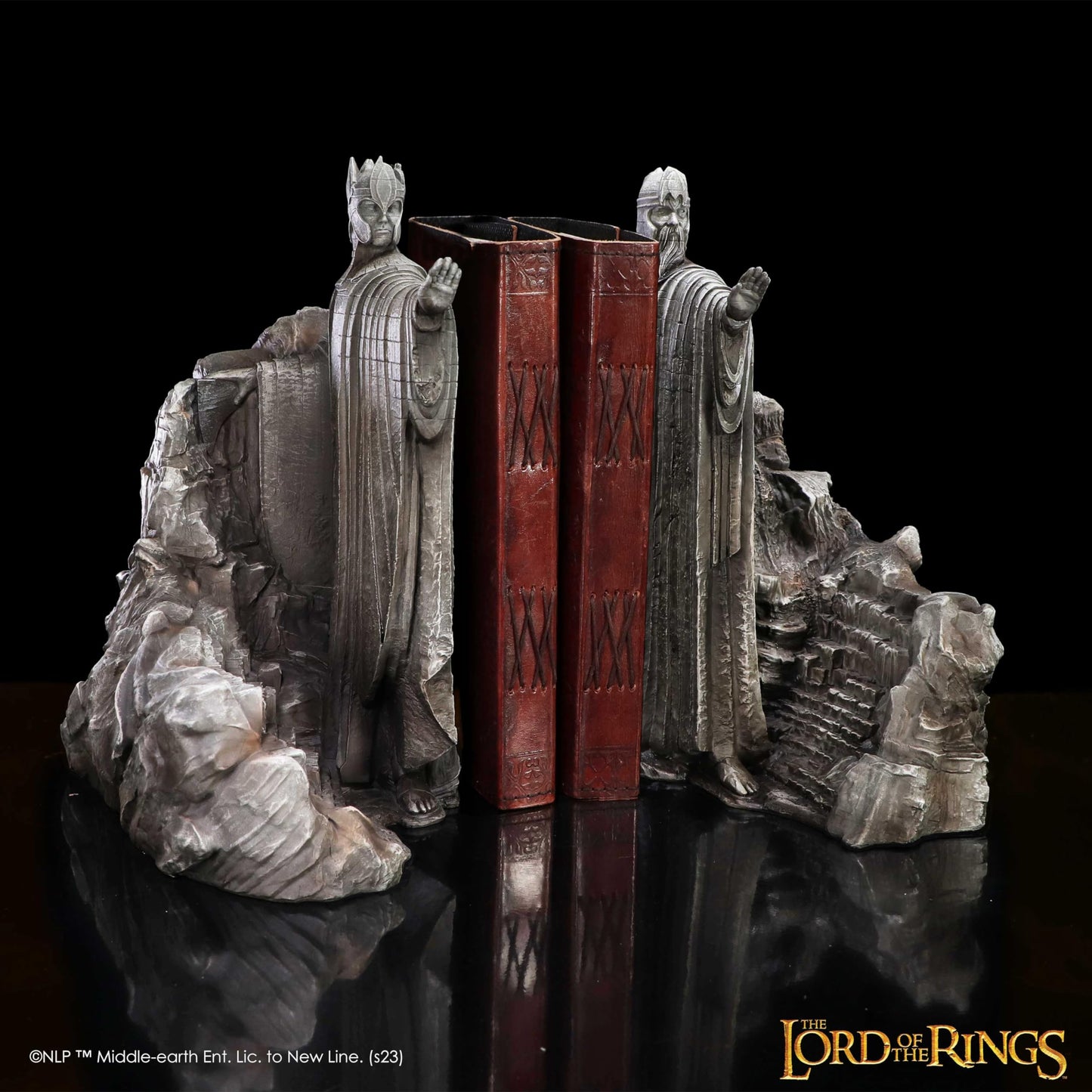 Lord of the Rings Argonath Resin Bookends Hand Painted Middle Earth Bookcase Decor
