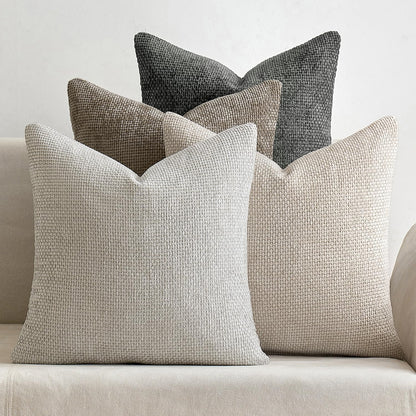 Soft Chenille Throw Pillow Covers Set of 4 Farmhouse Decorative Cushion Covers for Sofa Bedroom Living Room