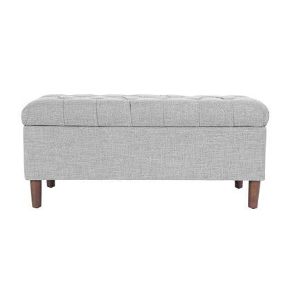 Tufted Storage Ottoman Bench with Hinged Lid for Living Room and Bedroom