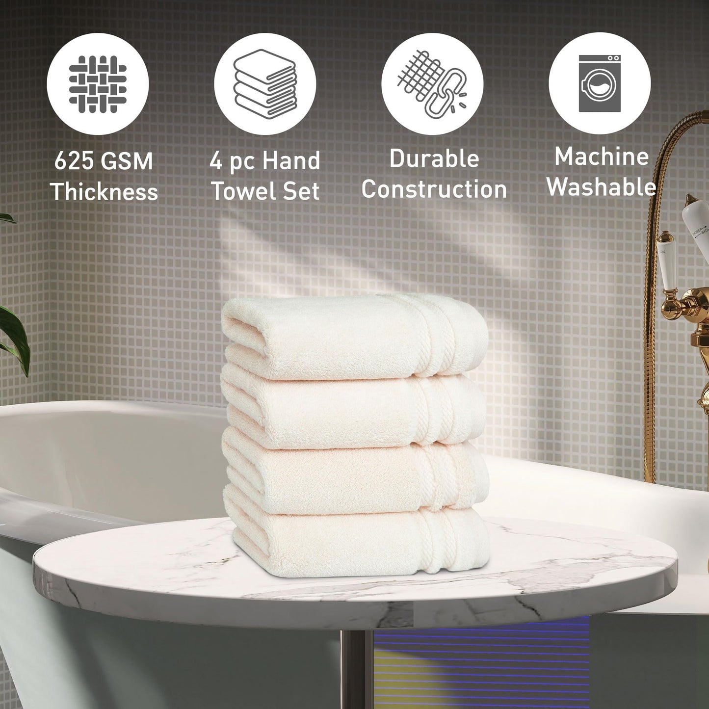 Luxury 100% Cotton Bath Towel Set Quick Dry Soft Absorbent Bathroom Towels Large Hand Washcloth Set