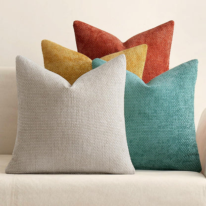 Soft Chenille Throw Pillow Covers Set of 4 Farmhouse Decorative Cushion Covers for Sofa Bedroom Living Room