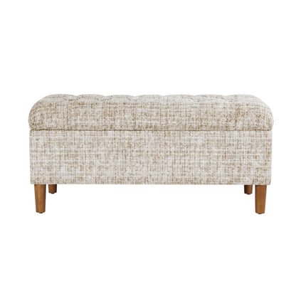 Tufted Storage Ottoman Bench with Hinged Lid for Living Room and Bedroom