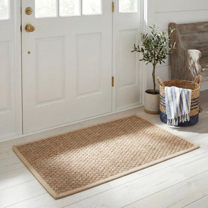 Natural Seagrass Basketweave Area Rug Natural Beige 5x8