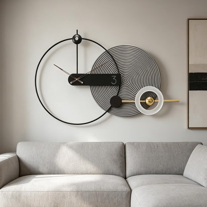 Mid Century Modern Gold Metal Wall Clock Silent Battery Operated 24 Inch Decorative Clock for Living Room Bedroom Office
