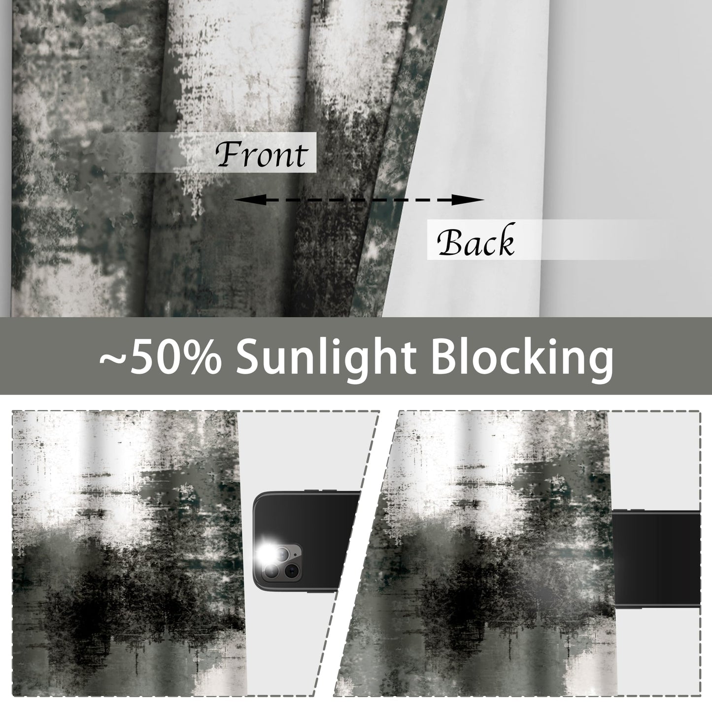 Asuexpect Abstract 50% Blackout Curtains