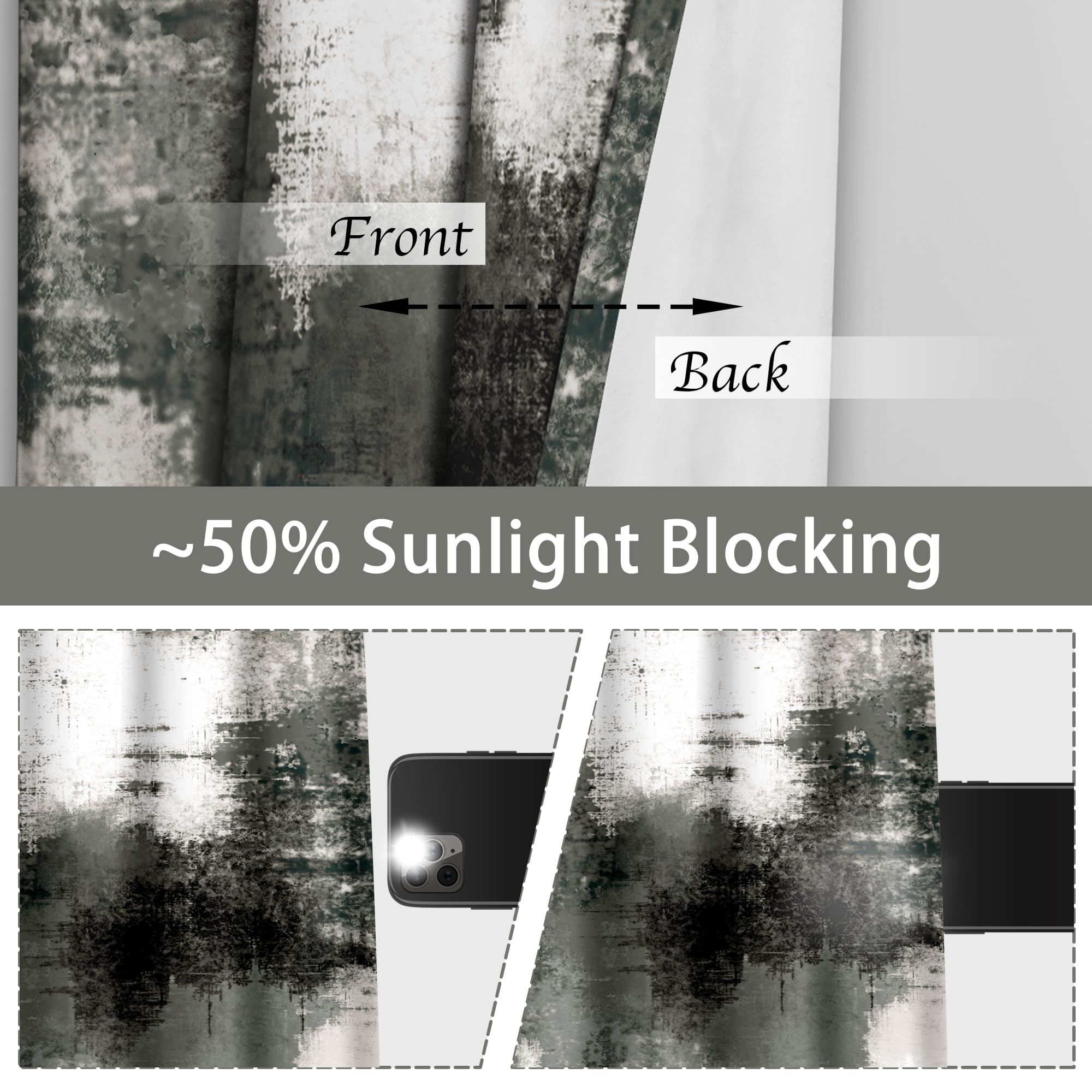 Asuexpect Abstract 50% Blackout Curtains