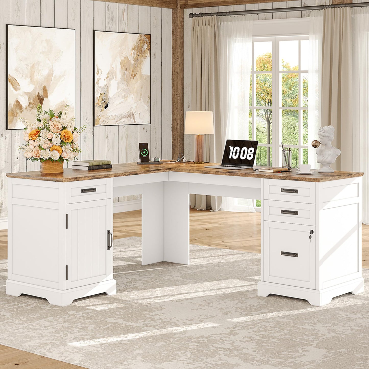 Whalefall 55'' Farmhouse Home Office Desk