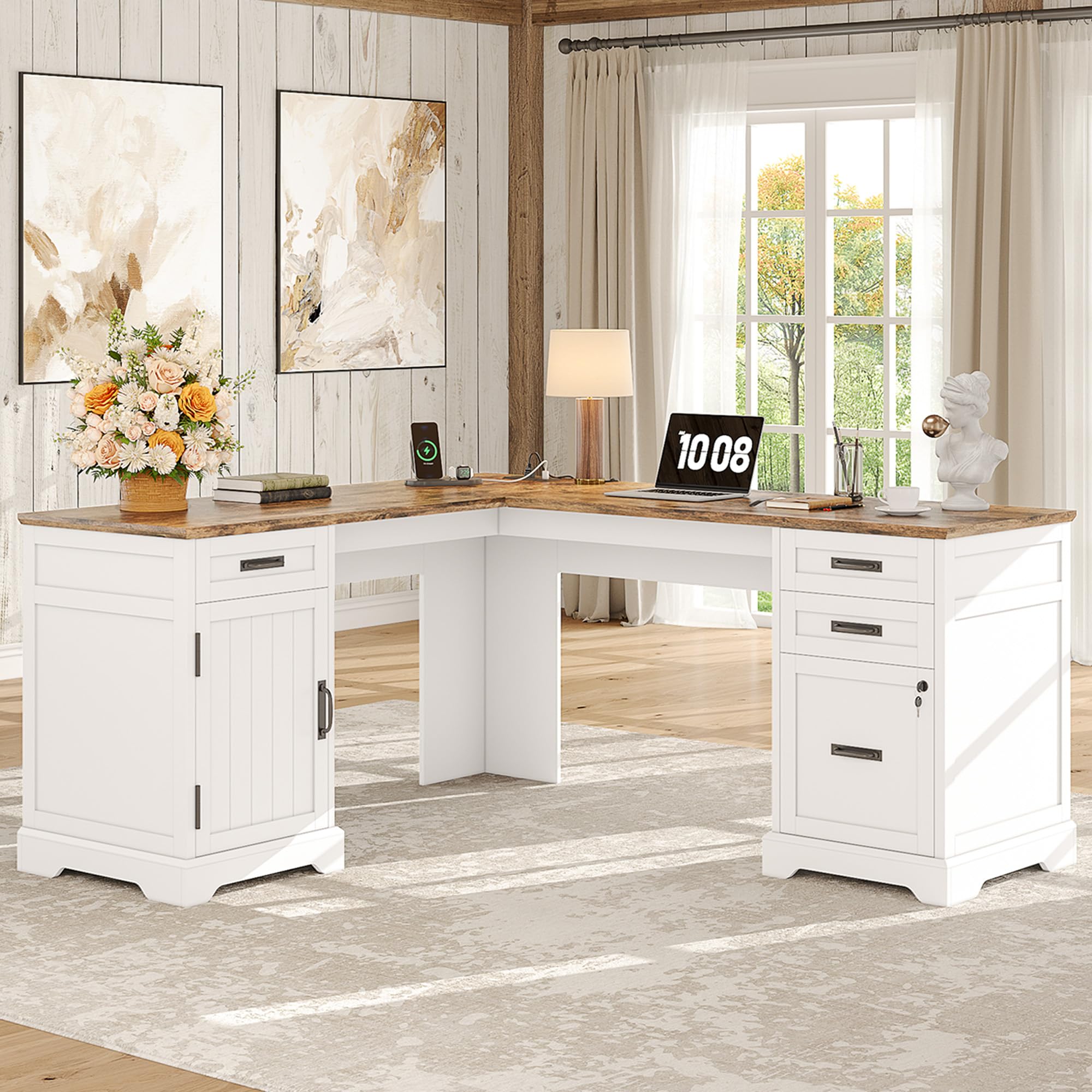 Whalefall 55'' Farmhouse Home Office Desk