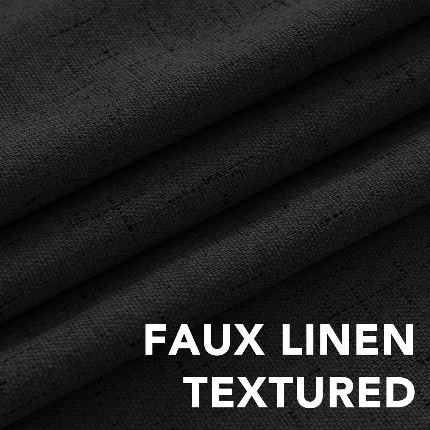 Linen Blackout Curtains Thick Textured Thermal Insulated Extra Wide Grommet Patio Door Drapes