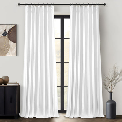 Linen Pinch Pleated Blackout Curtains 2 Panels Drapes for Living Room Bedroom