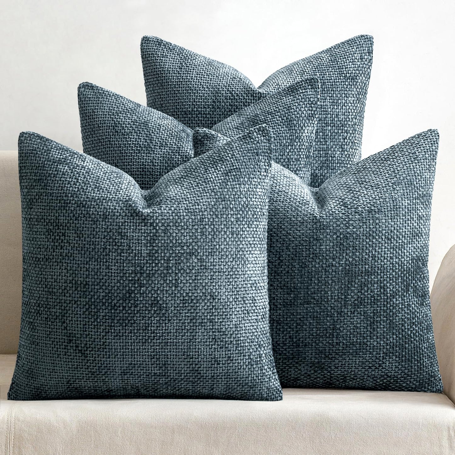 Soft Chenille Throw Pillow Covers Set of 4 Farmhouse Decorative Cushion Covers for Sofa Bedroom Living Room