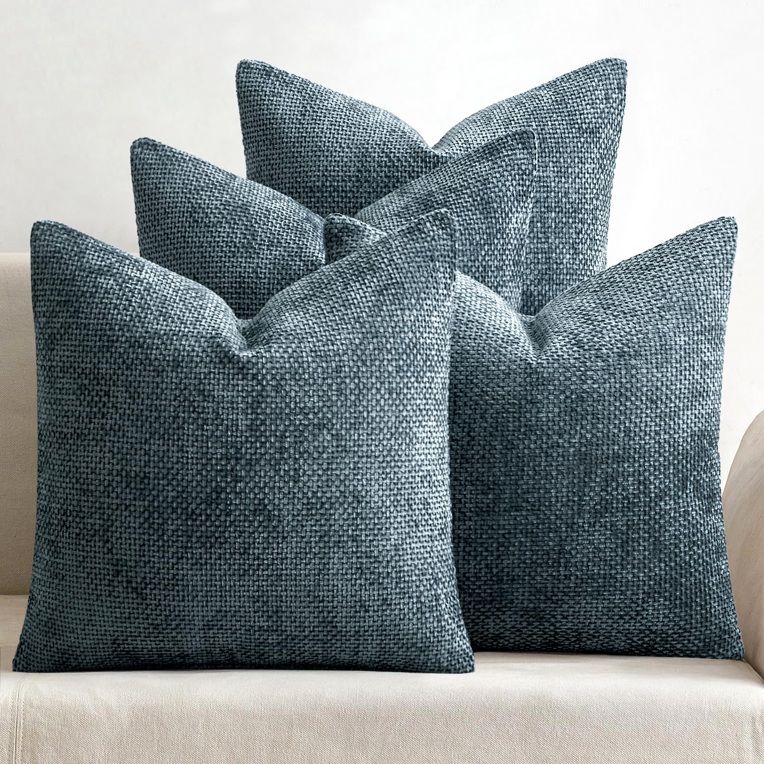 Soft Chenille Throw Pillow Covers Set of 4 Farmhouse Decorative Cushion Covers for Sofa Bedroom Living Room