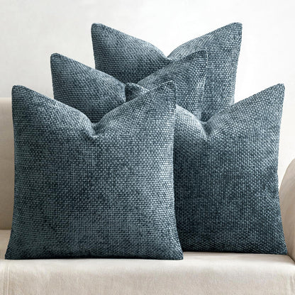 Soft Chenille Throw Pillow Covers Set of 4 Farmhouse Decorative Cushion Covers for Sofa Bedroom Living Room