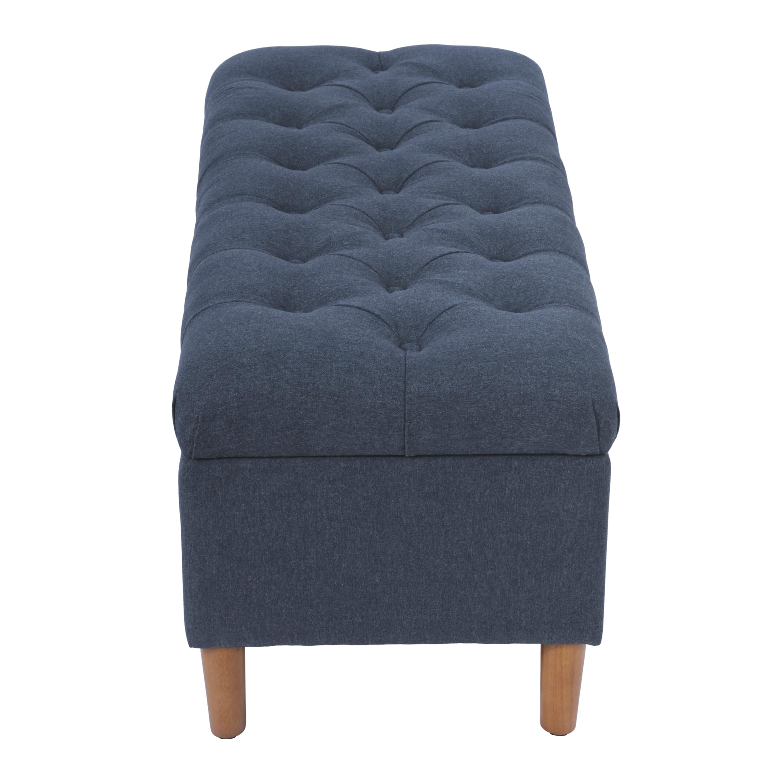 Tufted Storage Ottoman Bench with Hinged Lid for Living Room and Bedroom