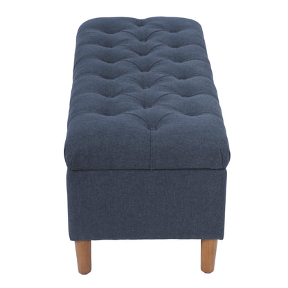 Tufted Storage Ottoman Bench with Hinged Lid for Living Room and Bedroom