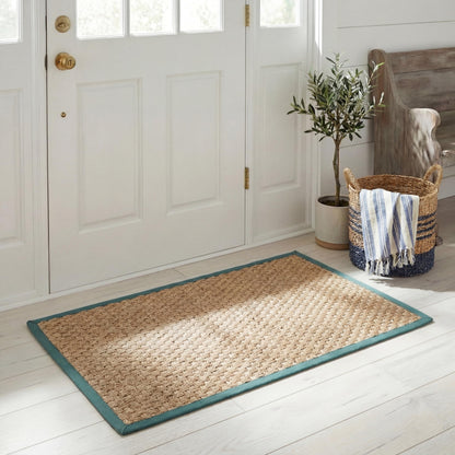 Natural Seagrass Basketweave Area Rug Natural Beige 5x8