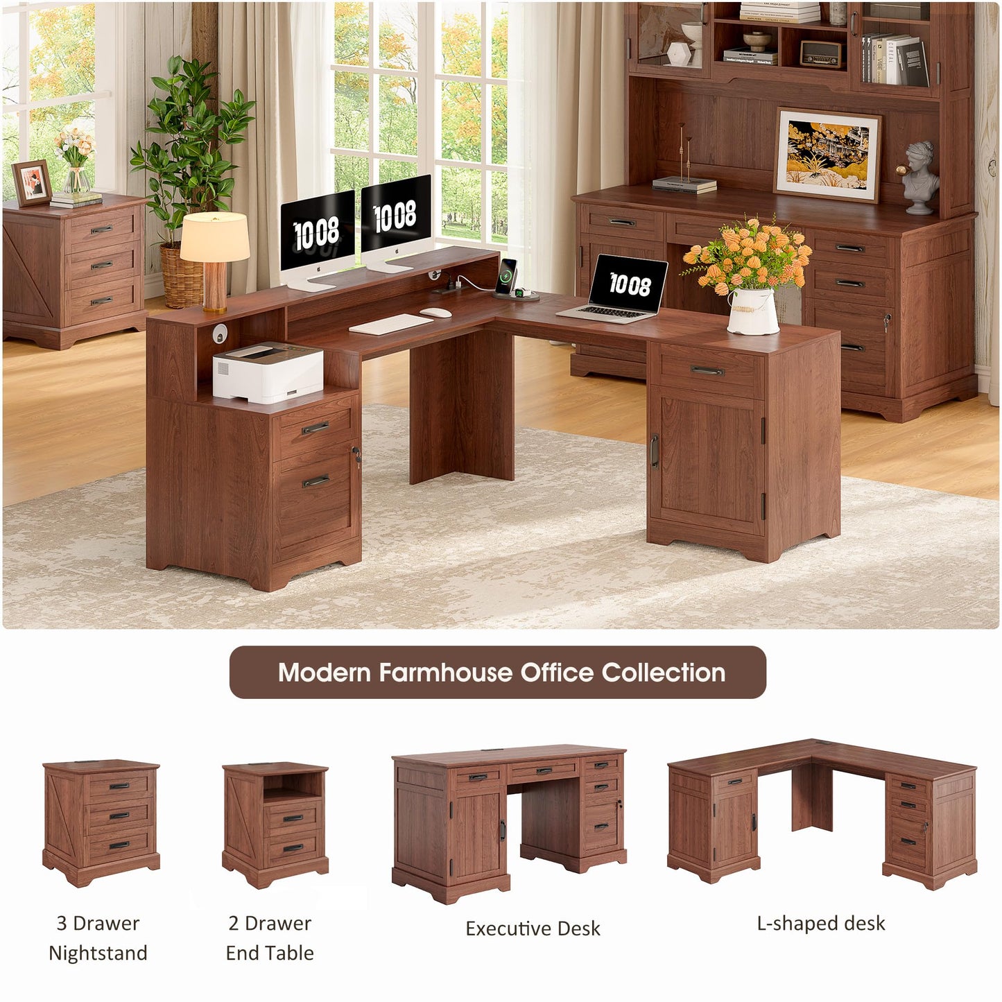 Whalefall 55'' Farmhouse Home Office Desk