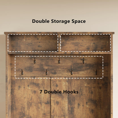 Aiho Hall Tree with Shoe Storage Bench