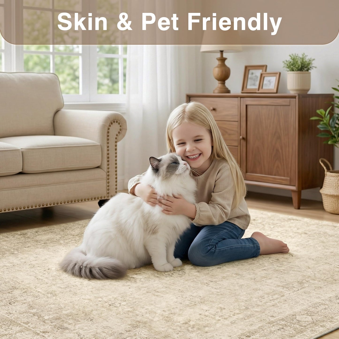 FMFUNCTEX Vintage Distressed Oriental Rug