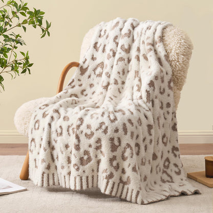 Snuggle Sac Faux Fur Checkered Throw Blanket with Fluffy Microfiber Fabric