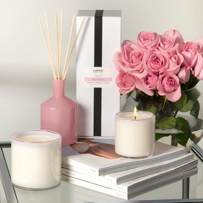Luxury Reed Diffuser with Natural Wood Reeds Reusable Glass Vessel Long Lasting Home Fragrance Made in USA
