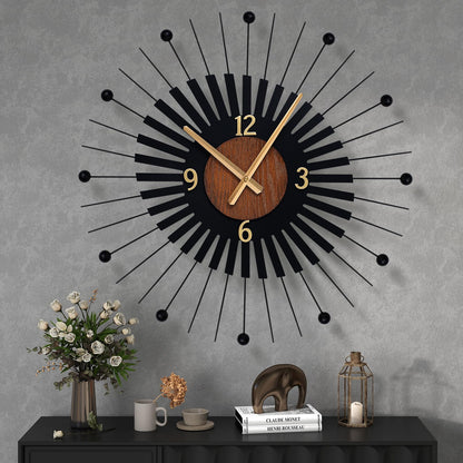 Silent Non-Ticking Metal Wall Clock Battery Operated Modern Decorative Clock for Living Room Bedroom Kitchen Office