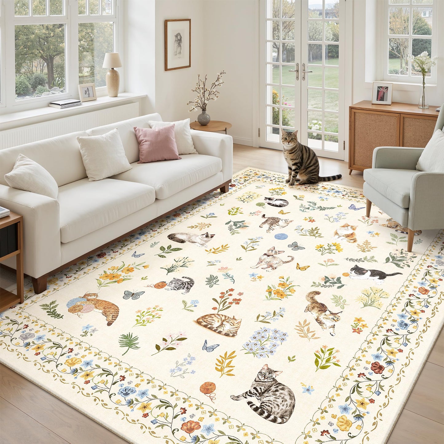 Soalmost Area Rugs for Living Room Dining Room Non-Slip Washable Rug