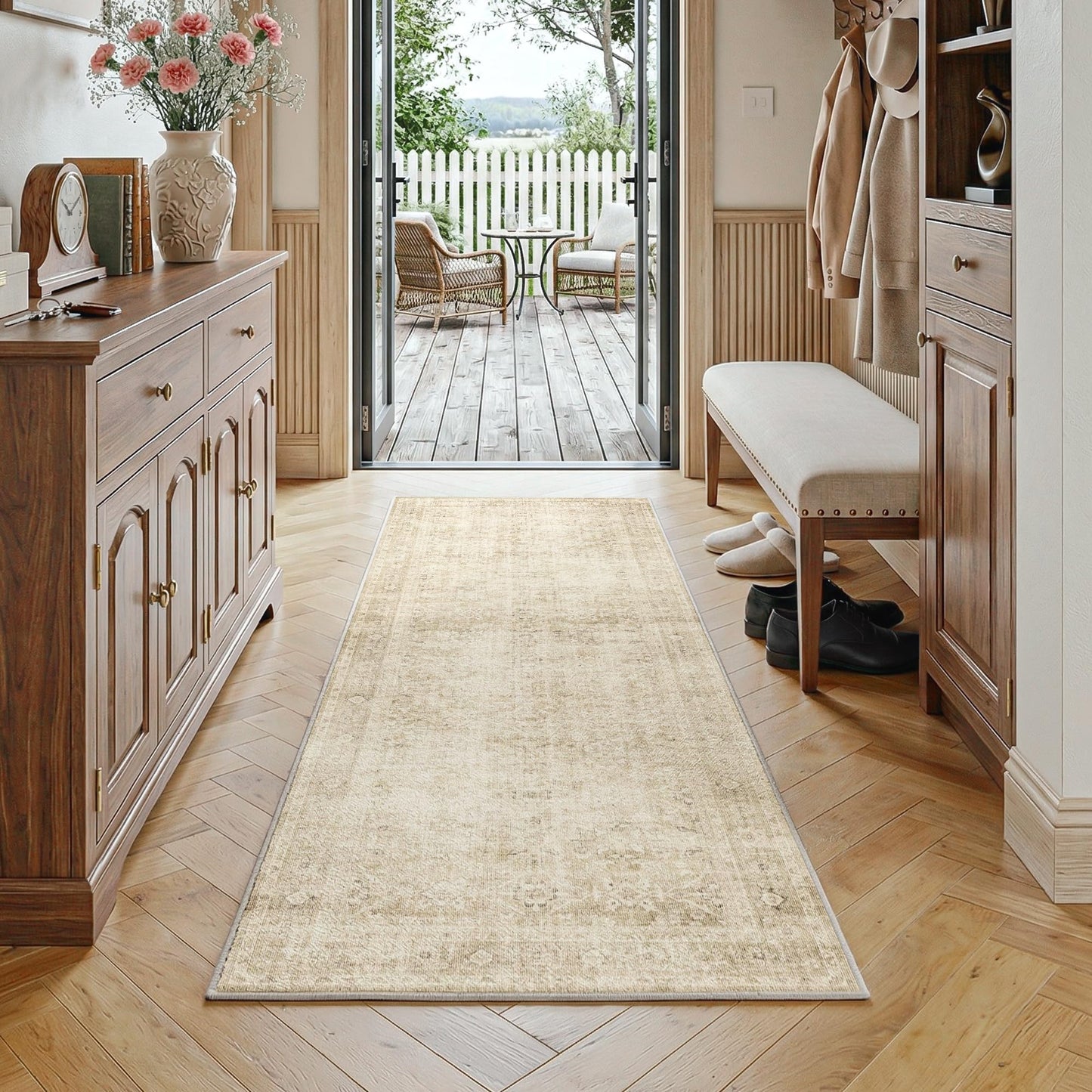 FMFUNCTEX Vintage Distressed Oriental Rug