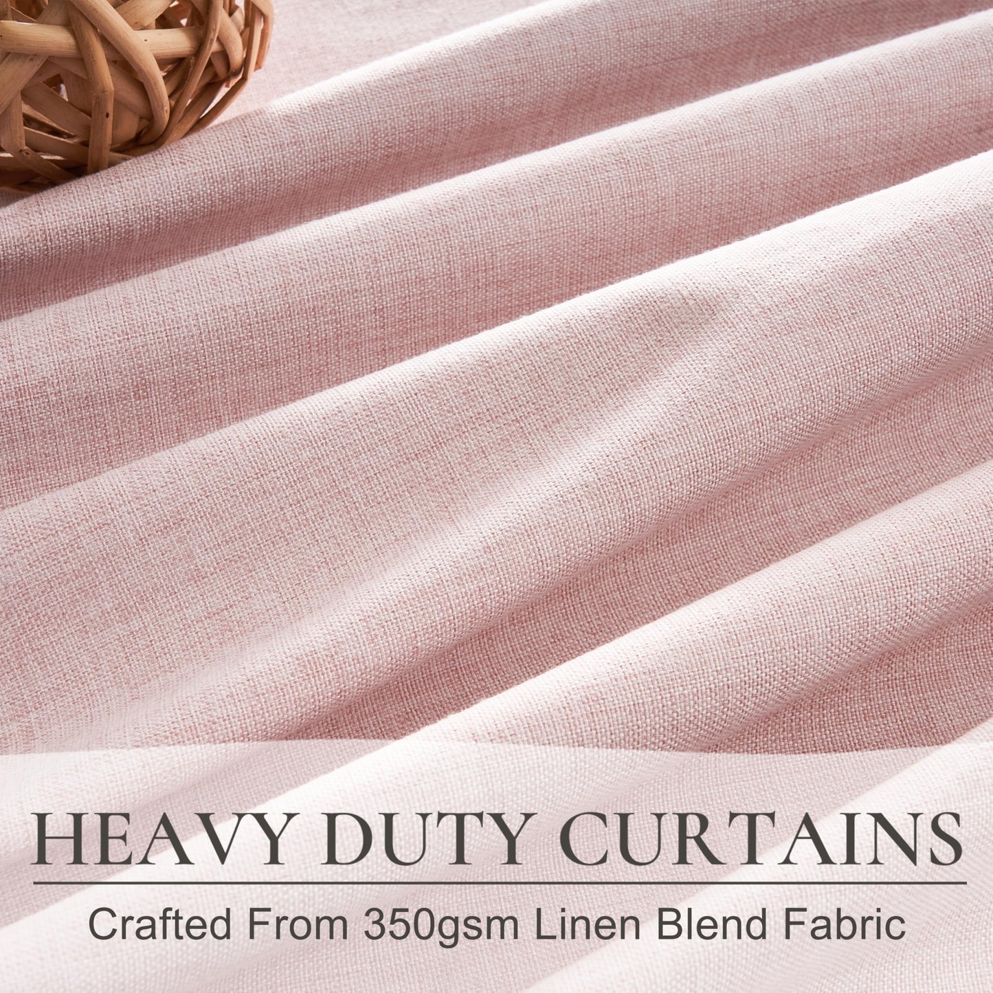 Linen Pinch Pleated Blackout Curtains 2 Panels Drapes for Living Room Bedroom