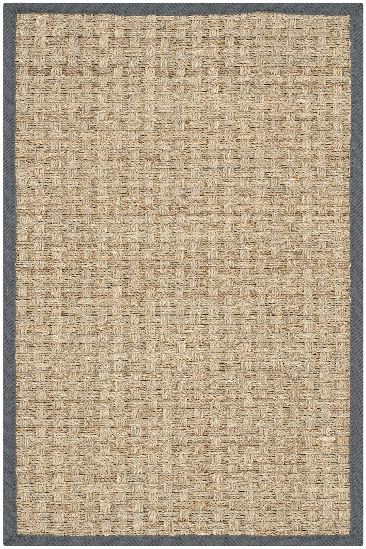 Natural Seagrass Basketweave Area Rug Natural Beige 5x8