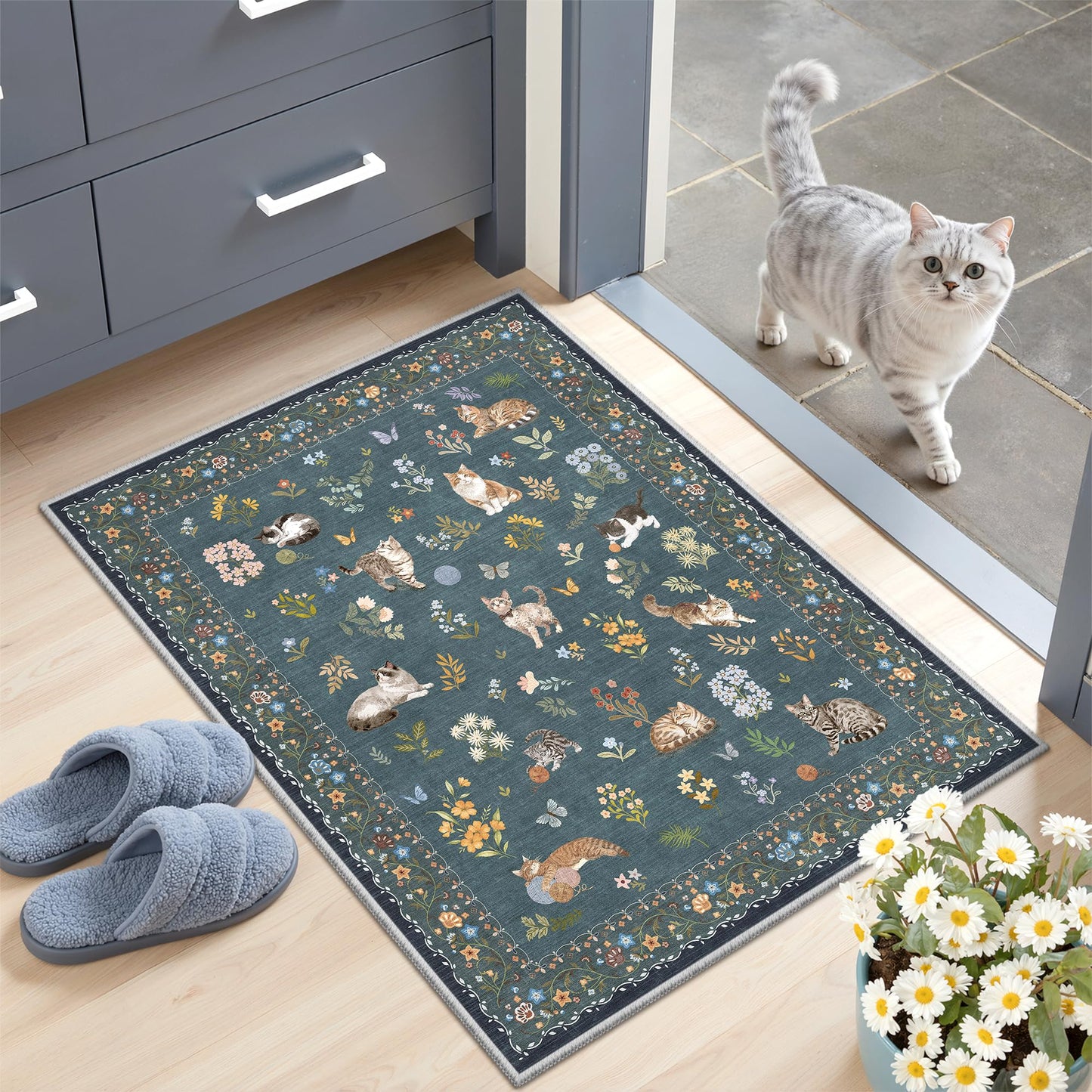 Soalmost Area Rugs for Living Room Dining Room Non-Slip Washable Rug
