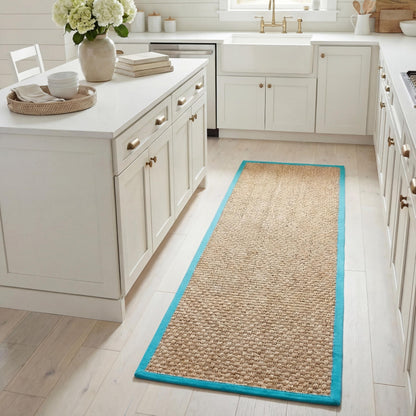 Natural Seagrass Basketweave Area Rug Natural Beige 5x8