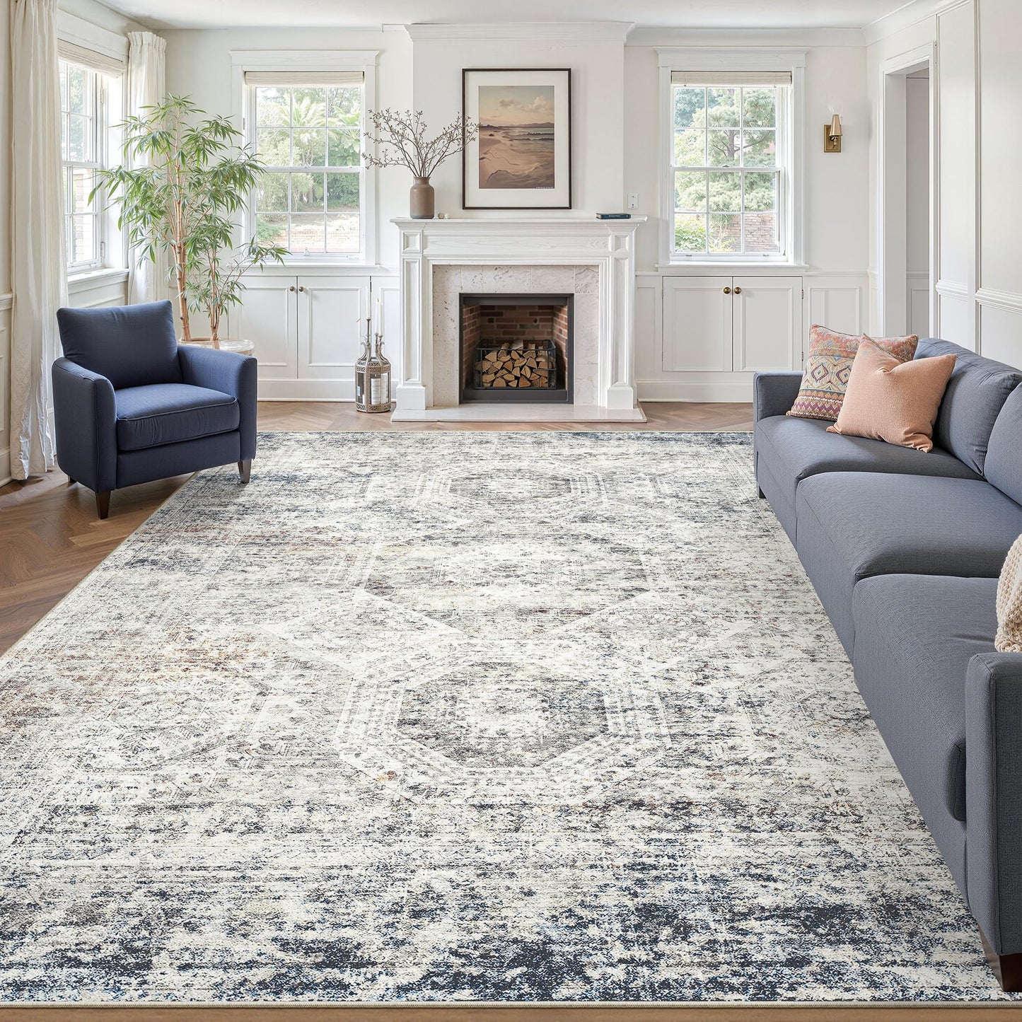 Soalmost Area Rugs for Living Room Dining Room Non-Slip Washable Rug