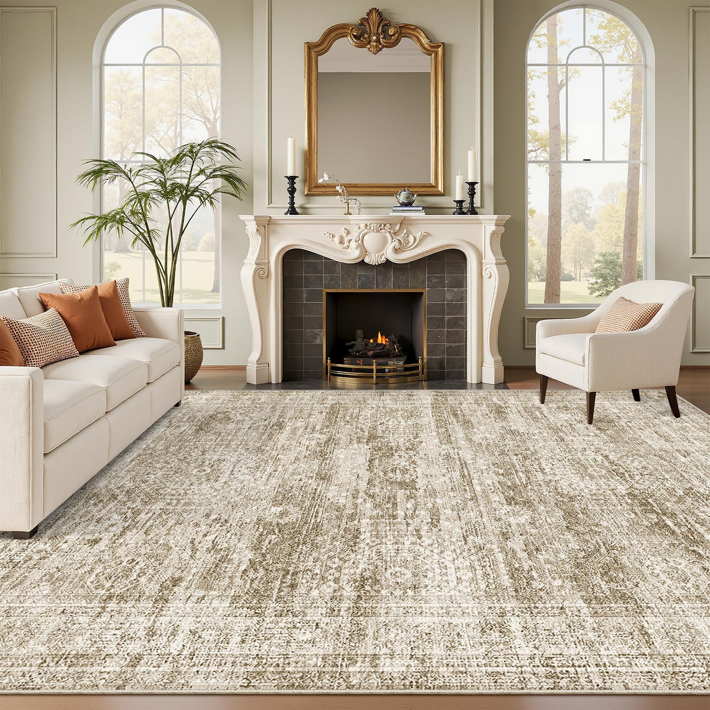 Soalmost Area Rugs for Living Room Dining Room Non-Slip Washable Rug