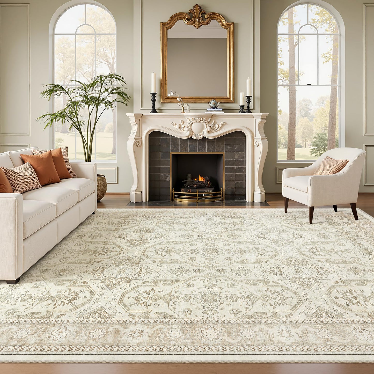 Soalmost Area Rugs for Living Room Dining Room Non-Slip Washable Rug