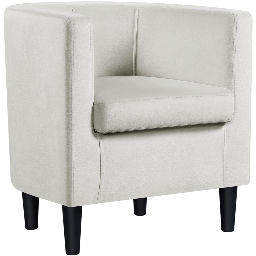 Velvet Armchair with Wide Seat and Wooden Frame for Living Room